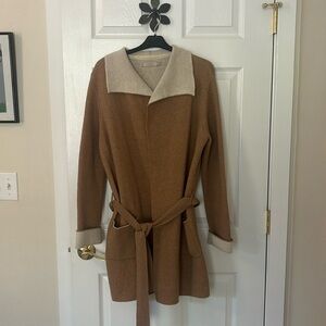 A-IDA Camel Wool Sweater Coat Size Medium